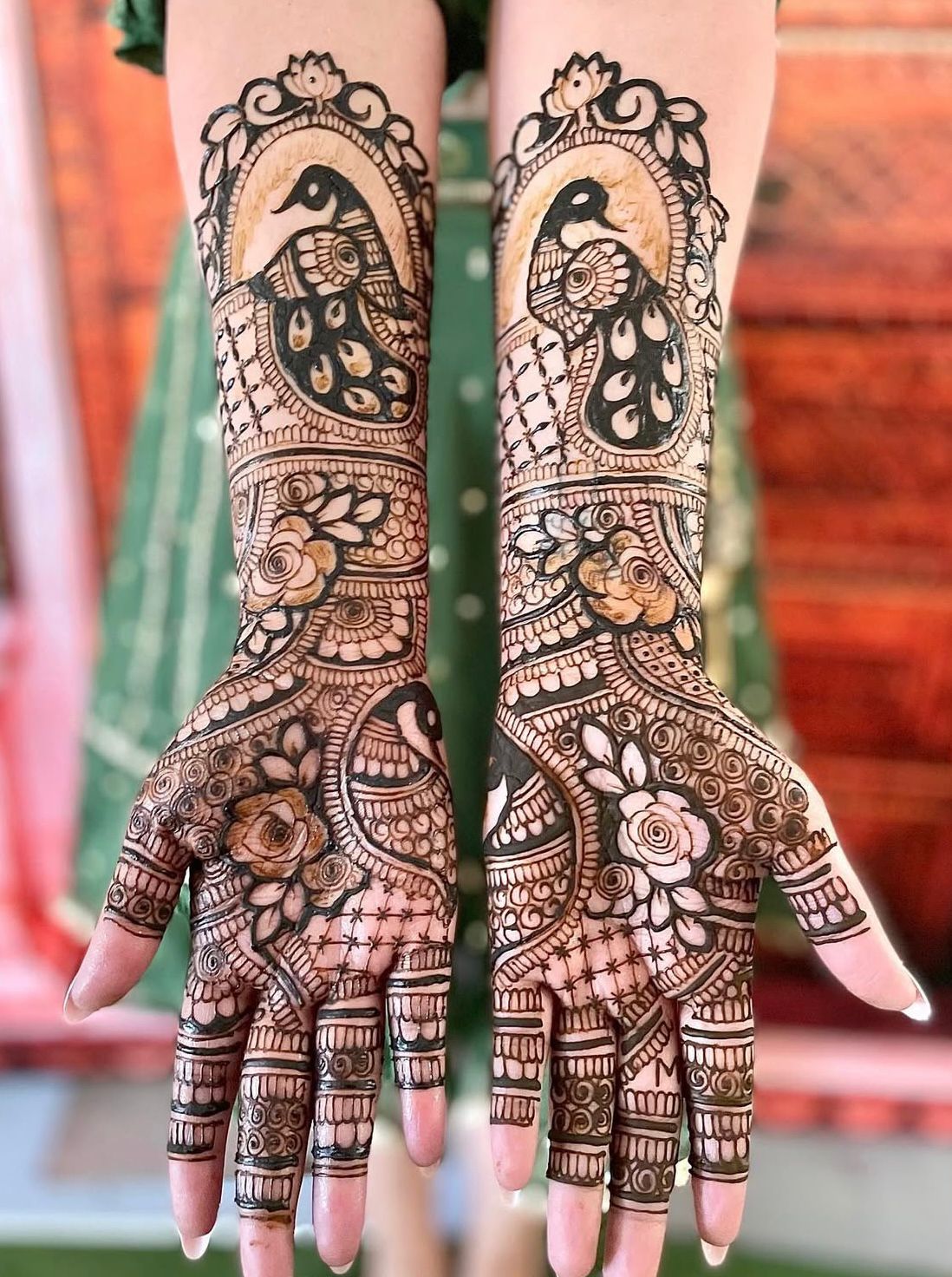 Geometric henna tattoo